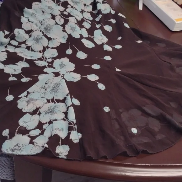 Studio Y Y2K  Floral V-Neck Dress in Brown and Blue size 7/8 - Picture 15 of 16